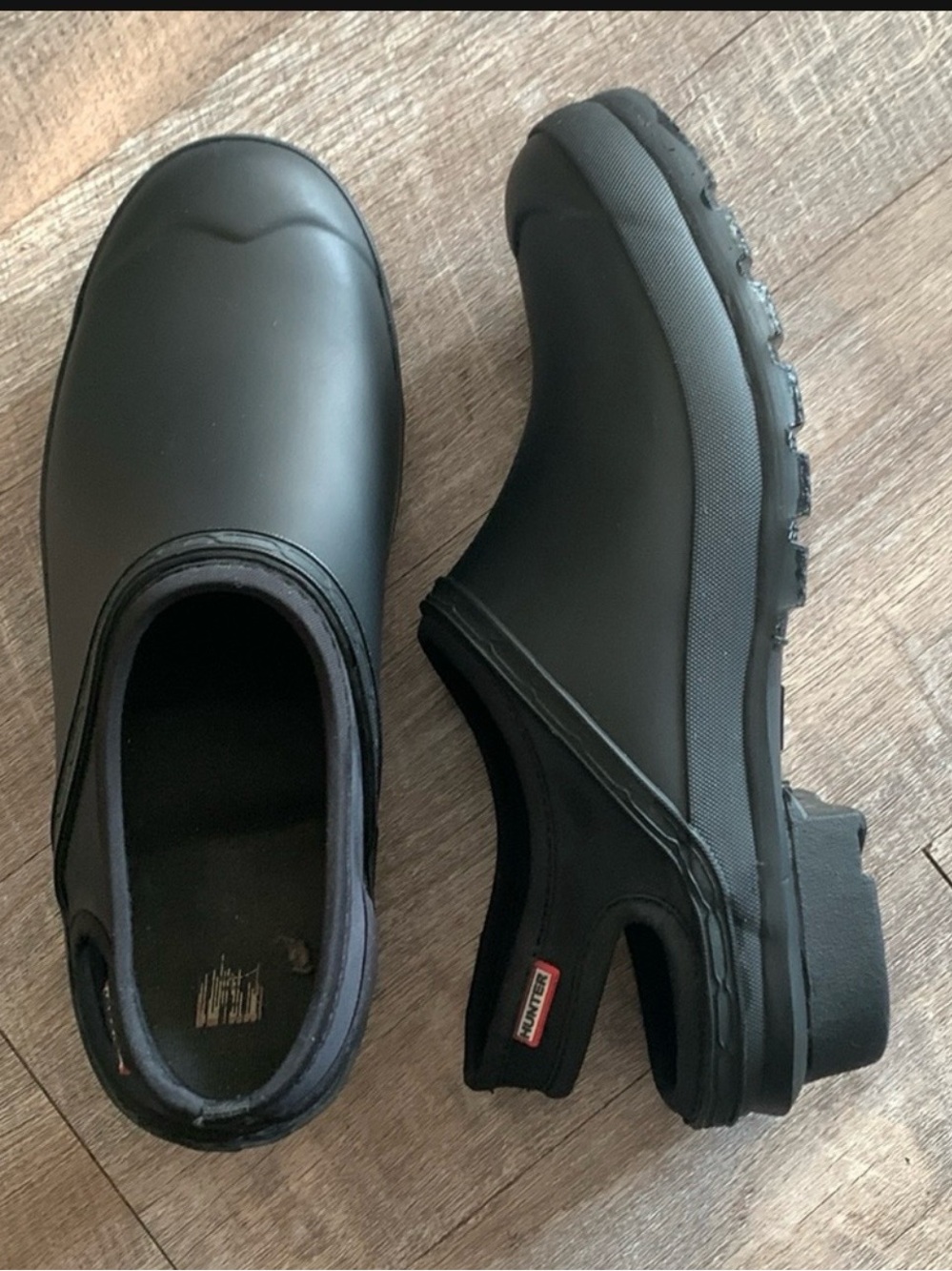 Hunter Original Slingback Clogs Matte Black Waterproof Garden Shoes Size 9 - Picture 2 of 5